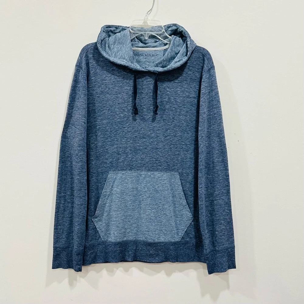Banana Republic “The Vintage T” Mens Hooded Blue Tees‎ Long Sleeve Size XL